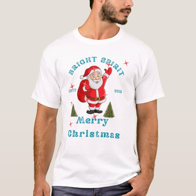 Ljusfull Julande Tomte God Jul 2025 T Shirt (Framsida)