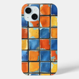 Ljusfullt Retro-Mosaikrutor Telefonfodral