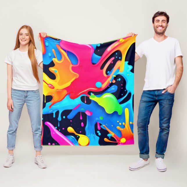 Ljusfylld Målarfest Design Fleecefilt (På plats)