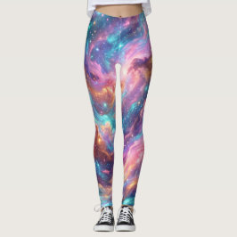 Ljusfylld Spiralgalaxnebulosa Leggings