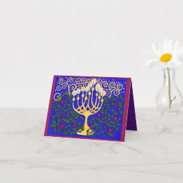 Ljusfyllt hanukkah-kort kort