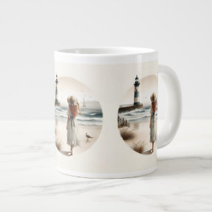 Ljusfyr i havet jumbo mugg