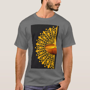 Ljusgaffel i ljussken guld t shirt
