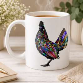 Ljusglad Eklektisk Vacker Konstnärlig Tupp Gåva Kaffemugg