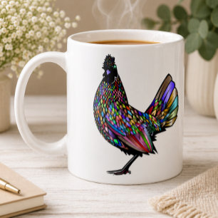 Ljusglad Eklektisk Vacker Konstnärlig Tupp Gåva Kaffemugg