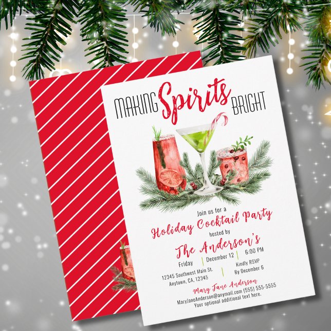 Ljusglad Jul Cocktailfest Firande Inbjudningar (Skapare uppladdad)
