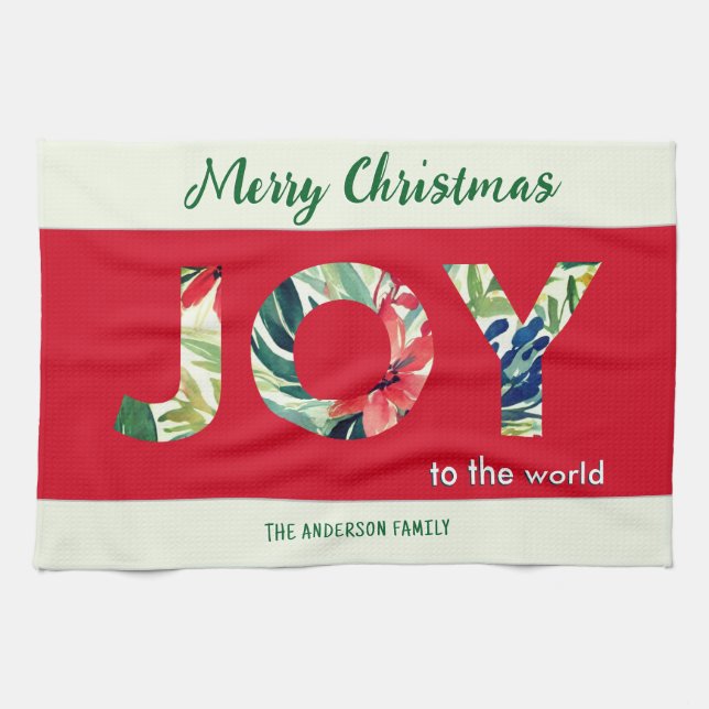 Ljusglad jul för hela världen God jul Kökshandduk (Horisontell)