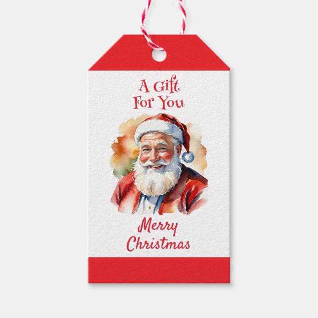 Ljusglad Jul-Tomte God Jul Specialdesignad Presentetikett (Framsidan)
