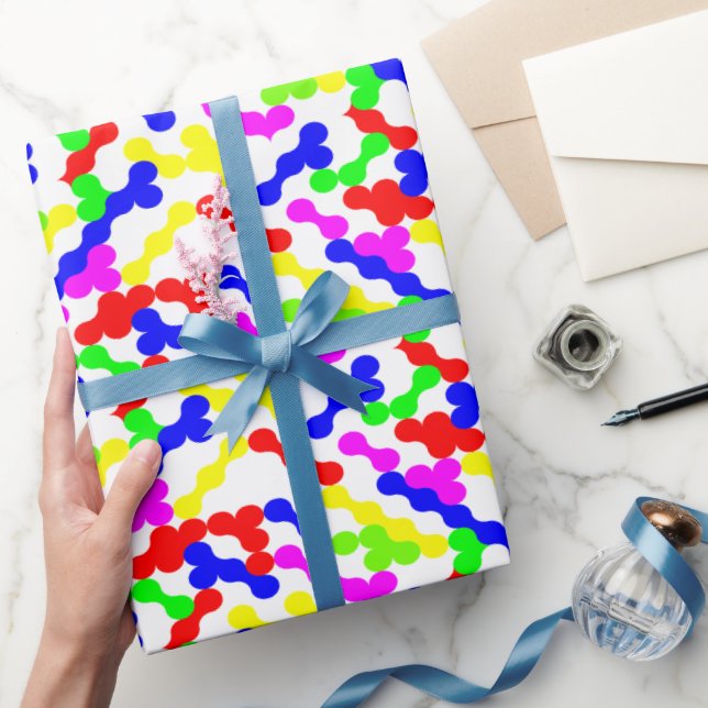 Ljusglad prickig sicksack-mönster presentpapper (Gifting)