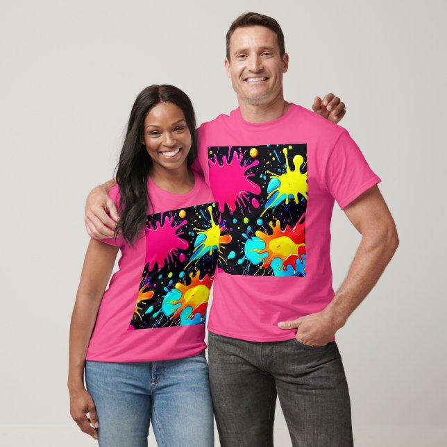 Ljusglad stänkkonst exploderar t shirt (Unisex)