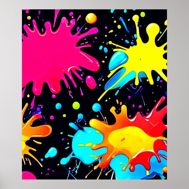 Ljusglad stänkkonstexplosion poster (Framsidan)