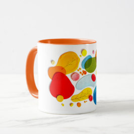 Ljusglada Abstrakt Organisk Form Pop Art Collage Mugg