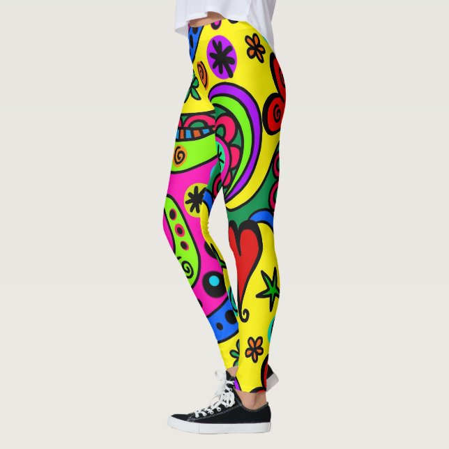 Ljusglada Färgade Leggings (Vänster)