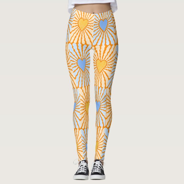 Ljusglada hjärtan leggings (Framsida)