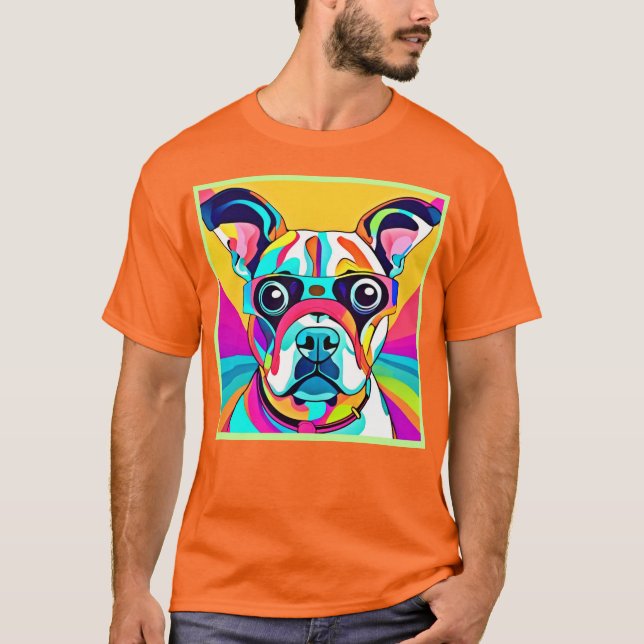 Ljusglada husdjursglasögondesign t shirt (Framsida)