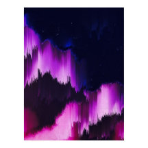 Ljusglänsande Abstrakt Glitch Väggkonst