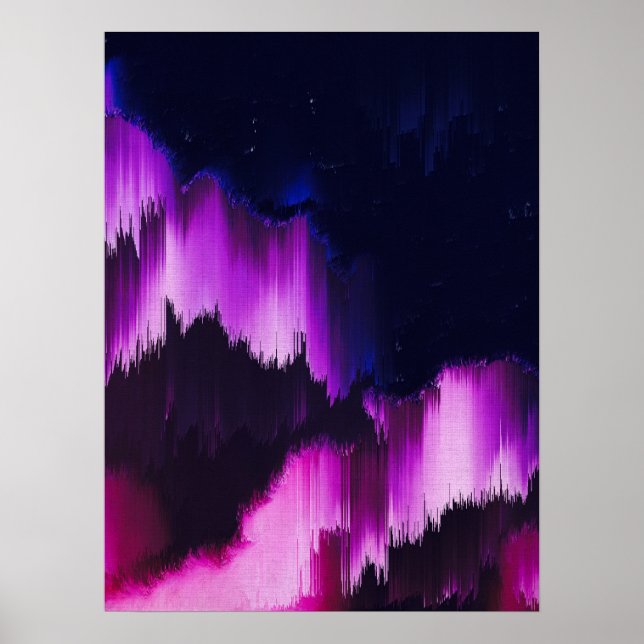 Ljusglänsande Abstrakt Glitch Väggkonst (Framsidan)