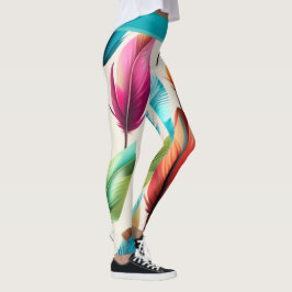 Ljusglänsande Fjädrar Leggings