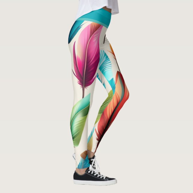 Ljusglänsande Fjädrar Leggings (Höger)
