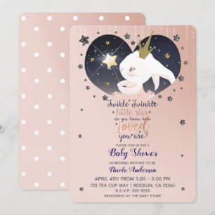 Ljusglänsande Lilla Stjärnkanin Päron Baby Shower Inbjudningar
