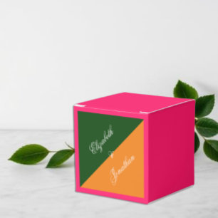 Ljusglänsande minimalistisk soluppgångsbröllop presentaskar