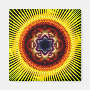 Ljusglänsande psykedelisk prydnad magnet