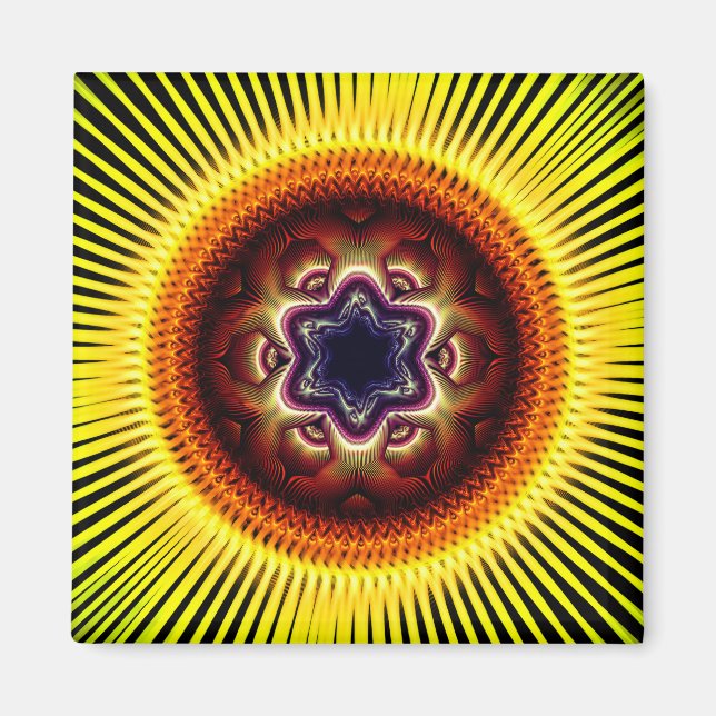 Ljusglänsande psykedelisk prydnad magnet (Framsidan)