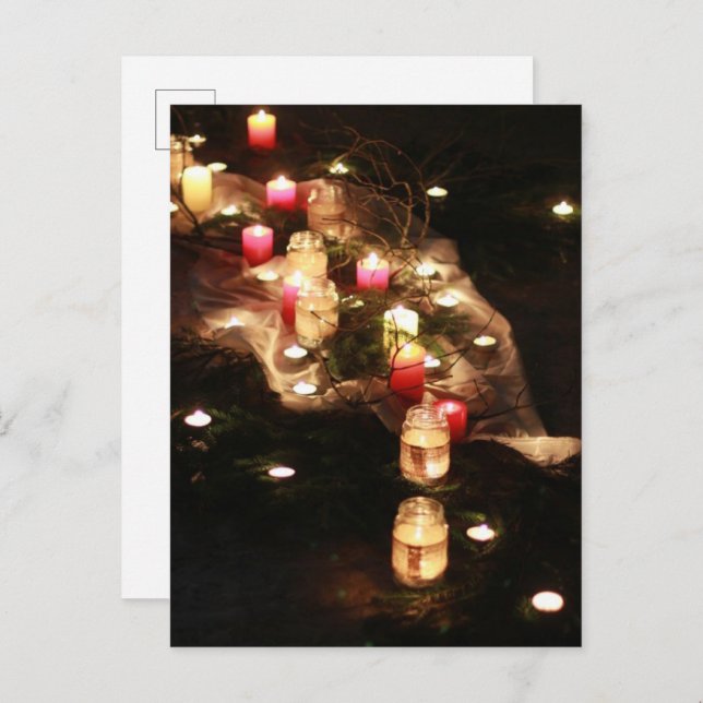 Ljusglöd Ceremoni Postkort – Anpassningsbar Inbjudan Vykort (Fram/baksida)