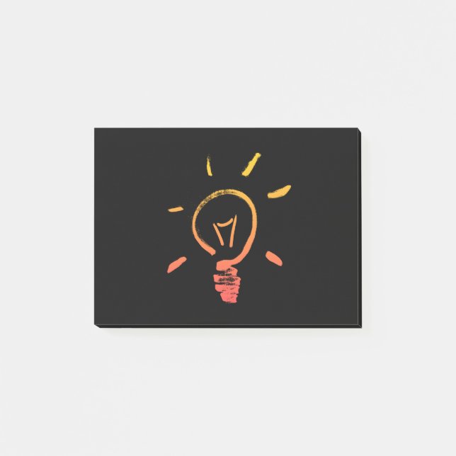 Ljusglödlampa, glödlampslampa, smart elektriker post-it block (Framsida)