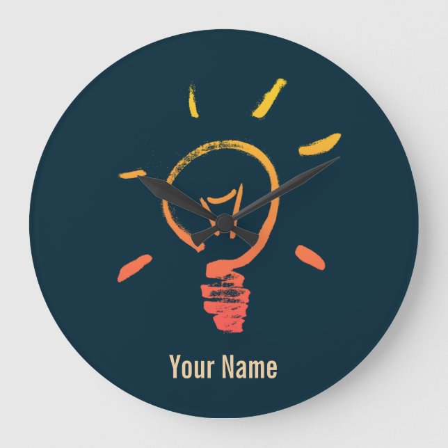 Ljusglödlampa, glödlampslampa, smart elektriker stor klocka (Framsida)