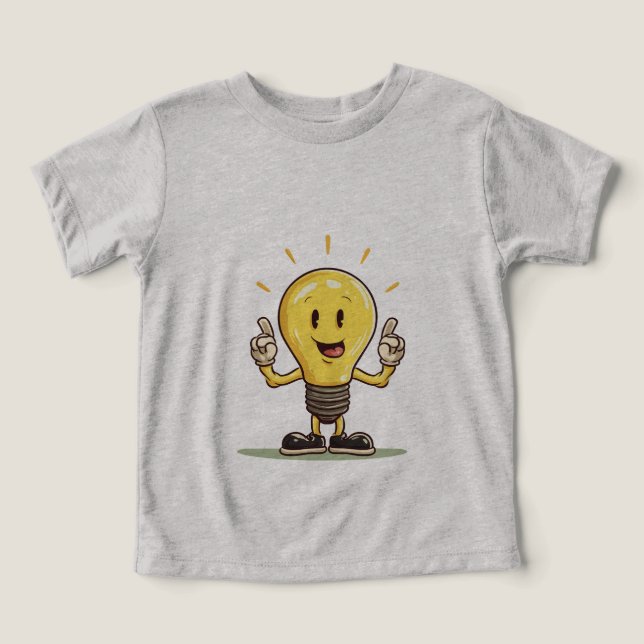 Ljusglödlampa, LED-Tecknad T-shirt (Design Framsida)