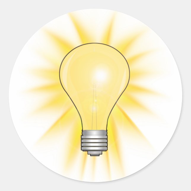 Ljusglödlampa Runt Klistermärke (Framsida)