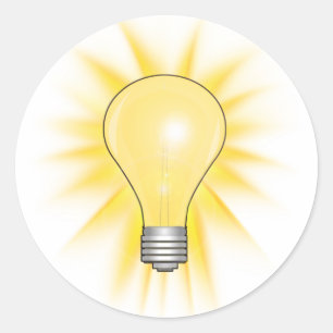 Ljusglödlampa Runt Klistermärke