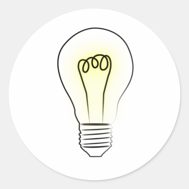 Ljusglödlampa Runt Klistermärke (Framsida)