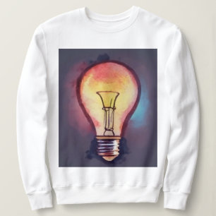 Ljusglödlampa, vattenfärgsfärg, bulb t shirt