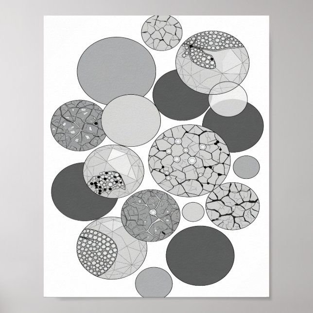 Ljusgrå ABSTRAKT KONST Modern Design Poster (Framsidan)