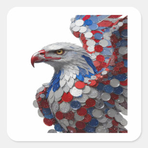 Ljusgrå AMERICAN EAGLE-klistermärkedesign Fyrkantigt Klistermärke