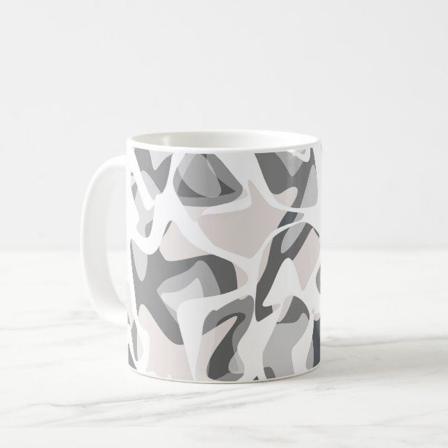 Ljusgrå fläckar Abstrakt fläckigt mönster  Kaffemugg (Framsida vänster)