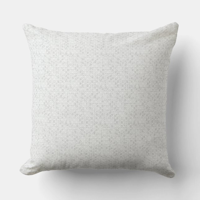 Ljusgrå geometrisk blommönster kudde (Framsida)