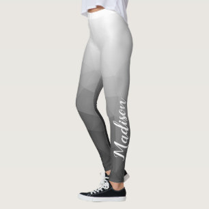Ljusgrå Gradientgeometri Nätmönster Namn Leggings