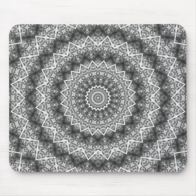 Ljusgrå Kalejdoskop / Mandala Musmatta (Framsidan)