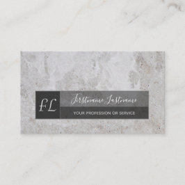 Ljusgrå marmor vit marmorstuktur monogram visitkort