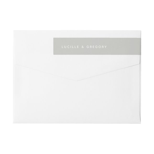Ljusgrå minimalistiska förnamn Wrap Around Etikettband (Baksidan)