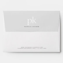 Ljusgrå Modern Minimalistisk Monogram Kontor