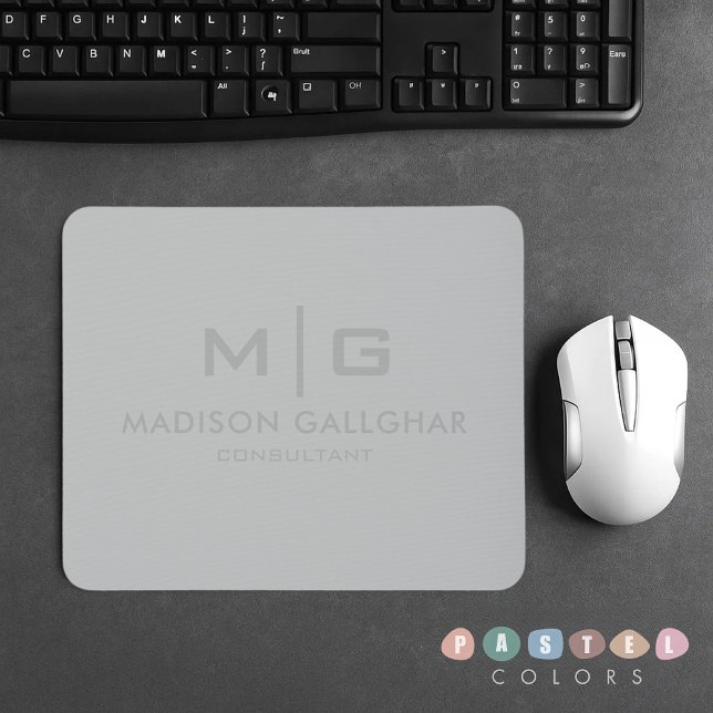 Ljusgrå Pastell Stålgrå Färg Musmatta (Solid Soft Light Gray Pastel Steel Grey Color Mouse Pad
)