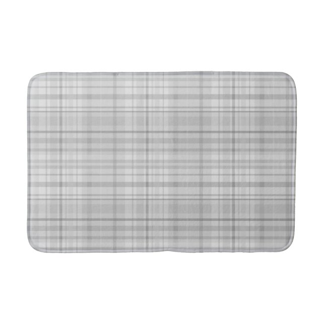 Ljusgrå Plaid Mönster Minimal Chic Design Badrumsmatta (Framsidan)