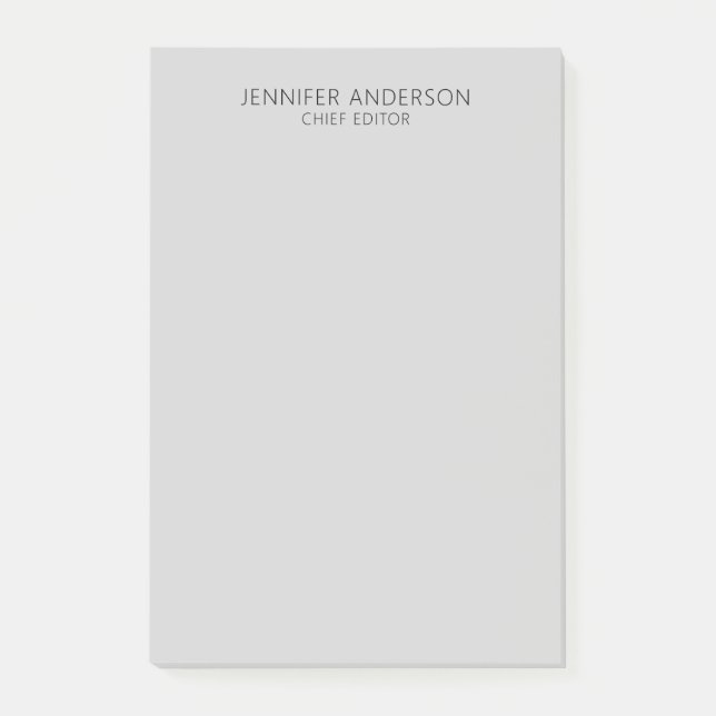 Ljusgrå professionell modern enkel minimalistisk post-it block (Framsida)