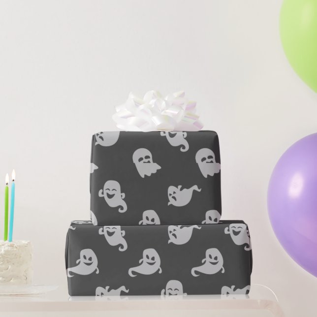 Ljusgrå spöken Mörkgrå Halloween Presentpapper (Festgåvor)