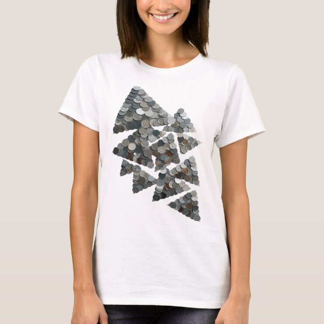 Ljusgrå TRÄD Anpassad design T Shirt (Framsida)