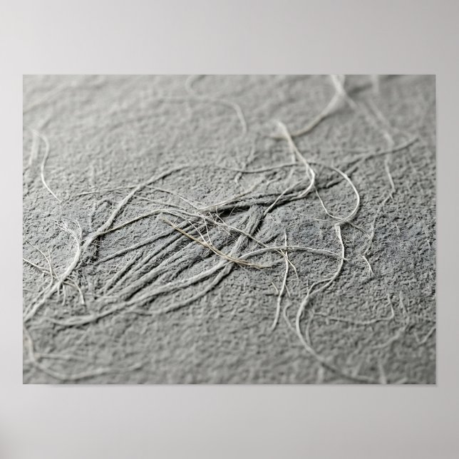 Ljusgrå Trasslig Fiber Pappersstruktur Affisch (Framsidan)